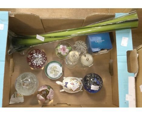 Caithness paperweights etc to include vase pepperette Aynsley tortoise etc (12)
