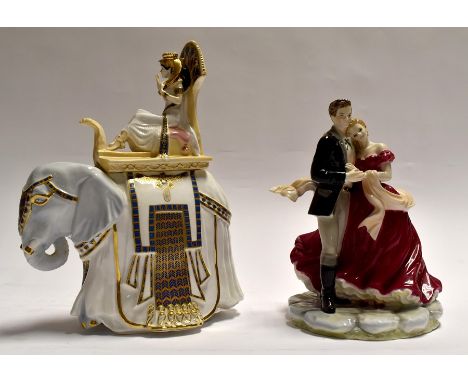 A Royal Worcester, True Love Age of Romance, Limited Edition 68/500; together with a Royal Worcester, Cleopatra 'Queen of Kin