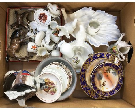 A collection of ceramics including Manor Collectables, British Bulldog; Arcadian souvenir items; various bonbon dishes; two B