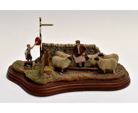 A Border Fine Arts figural group, 'Close the Gate', complete with box, length approx. 29cm.