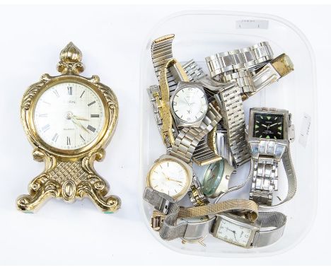 A collection of watches, Sekonda, Avia etc and a Coral alarm clock