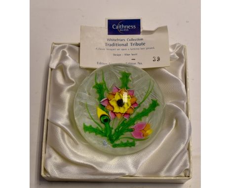 **AUCTIONEER TO ANNOUNCE CHANGE IN ESTIMATE** Caithness Whitefriars Collection Traditional Tribute paperweight. Limited editi