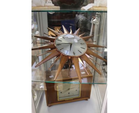 An Elliott Westminster chiming mantle clock, circa 1960's, teak, complete with plaque 'Presented by International Combustion 
