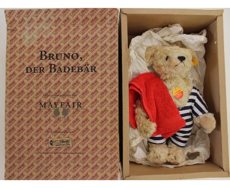 Steiff: A boxed Steiff, Bruno 'Der Badebar', No. 655401, outer box as found.