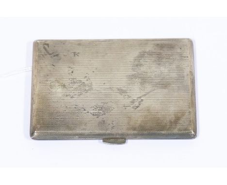 A Silver cigarette case, engine turned pattern , size approx. 11.5mm x 8.2mm, London 1956S.J.Rose &amp; Son,&nbsp; total gros