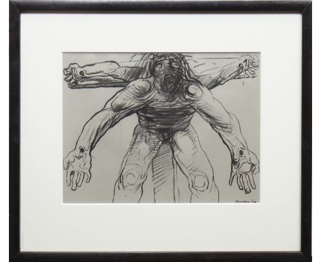 * PETER HOWSON OBE, 
STUDY FOR CHRISTOS ANESTE 5, 2004 
pastel on paper, signed and titled and dated 04 
30cm x 39cm 
Mounted