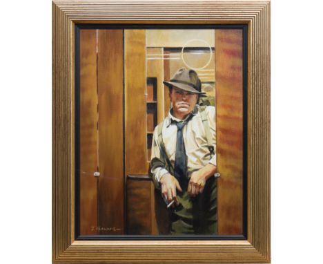 * TODD GARNER,
PORTRAIT OF A MAN
oil on canvas, signed
48cm x 38cm
Framed and under glass