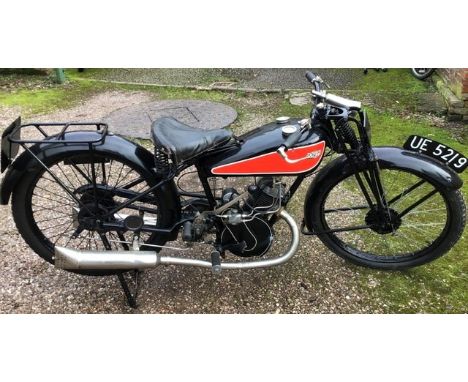 Vintage Motorcycle: 1927 Dunelt 250cc Model K. First registered 17/1/1927.Engine no. 6227. Frame no. 6025. Registration no. U