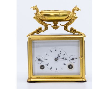 Moser, Paris, a mid 19th Century gilt metal bracket clock, (originally part of a larger component/garniture), urn finial supp