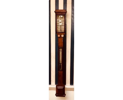 A William IV oak stick barometer by Thomas Underhill of Corporation Street, Manchester, circa 1830, moulded glazed barometer 