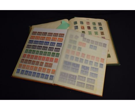 Stamps - two stockbooks GB/Commonwealth 1 GB GV-1963 to include definitives, shades, etc, inverted, sideways, HV's to £1 brow