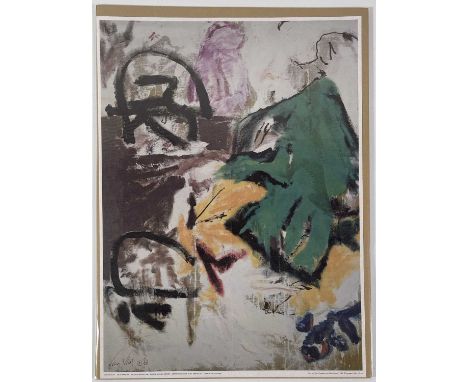 A 1980 print of 'Parapliers The Willow Dipped' signed to lower left corner by Don Van Vliet aka Captain Beefheart. 42 x 57cm.