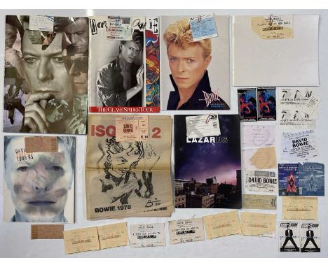 Seven David Bowie concert / tour programmes to inc Islolar 1976 (with two ticket stubs, Lazarus at Kings X Theatre (2 stubs),