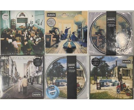 OASIS - LP / 12" PACK. A pack of 8 x LPs/ 12" by Oasis. Titles are Let There Be Love (rkid32), The Masterplan (RKIDLP009), De