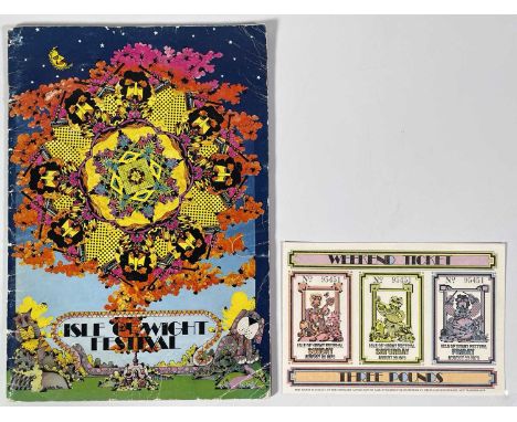 An original 1970 programme for the Isle of Wight Festival, a weekend ticket (17.5 x 12cm) in very good condition. 