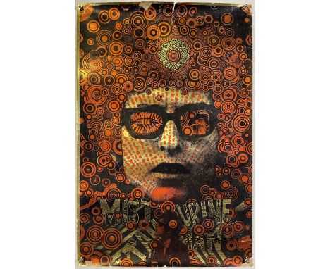 An original poster, 'Blowin' In The Mind', designed by Martin Sharp with image of Bob Dylan and published / printed in 1967 b