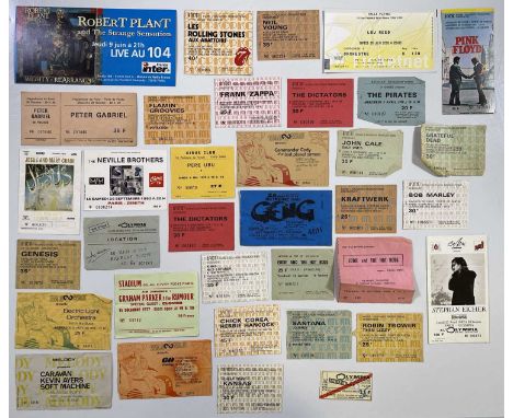 Approx 36 assorted tickets stubs for concerts in France mostly c 1970s/80s to inc: Pere Ubu, Gong, Lou Reed, Frank Zappa, Fla