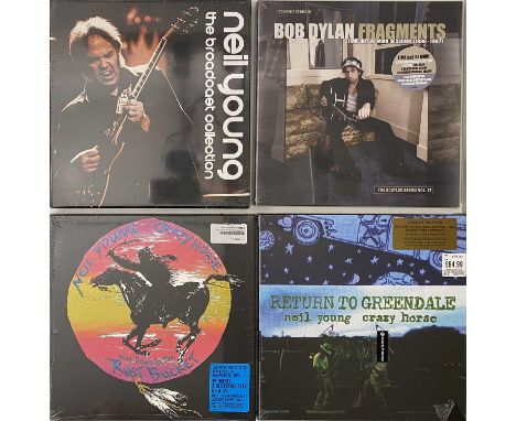 NEIL YOUNG / BOB DYLAN - BOX SETS. A collection of 5 x box sets. Titles are Bluenote Cafe - Neil Young Archives, Fragments (9