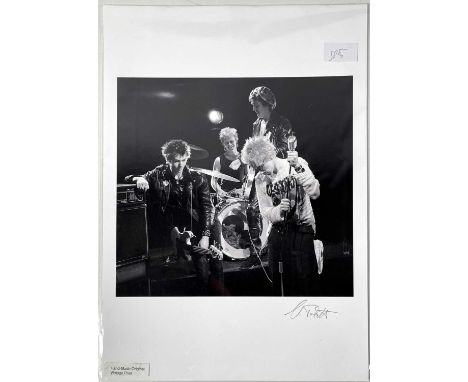 An A3 (11.5x16.5") digital photo print of an image by photographer Virginia Turbett depicting The Sex Pistols during the Pret