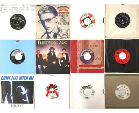 ROCK / PO - 7" COLLECTION. Another collection of approx 650 x 7". Artists include The Beatles, David Bowie, The U.K's, Ronnie