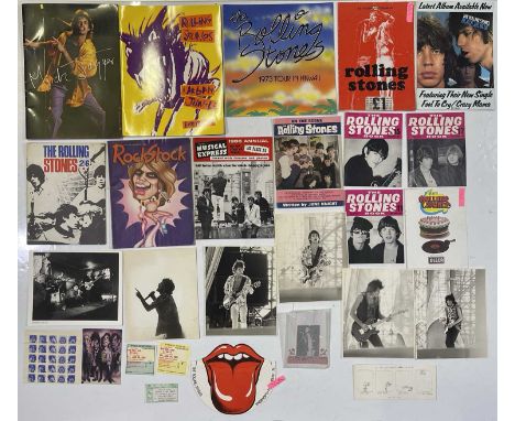 Rolling Stones memorabilia to inc: five programmes inc 1973 Hawaii, Knebworth '73 mask, Rolling Stones books, ticket stubs an