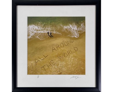A limited edition photograph print with 'All Around The World' image by Michael Spencer Jones. Photograph measures approx 11x