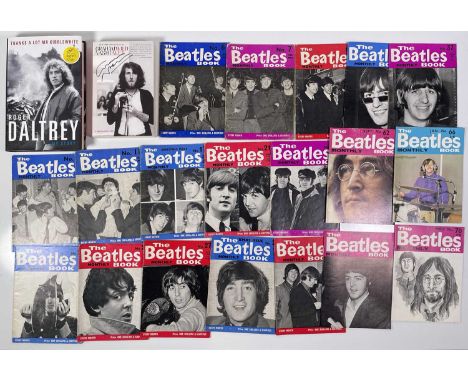 A Graham Nash book bearing signature to cover, Roger Daltrey autobiography with signed bookplate, 19 original issues of Beatl