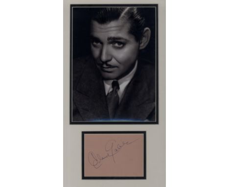 GABLE CLARK: (1901-1960) American Actor, Academy Award winner. A good blue ink signature ('Clark Gable') on a page removed fr