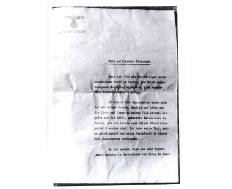 [HITLER ADOLF]: (1889-1945) Fuhrer of the Third Reich 1934-45. JUNGE TRAUDL (1920-2002) Hitler's personal Private Secretary 1