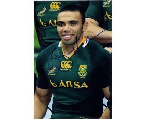 RUGBY UNION: Selection of signed colour 4 x 6 photographs by various South Africa and New Zealand Rugby Union players includi