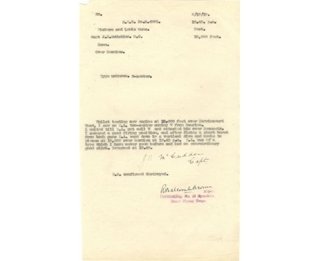 MCCUDDEN JAMES: (1895-1918) British Flying Ace of World War I, Victoria Cross winner for his flying services over France, Aug