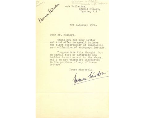 BRITISH COMEDY: Small selection of A.Ls.S., a few T.Ls.S., by various British Music Hall comedy actors etc., each written to 