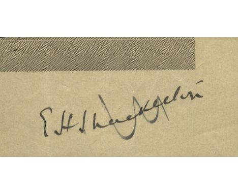 SHACKLETON ERNEST: (1874-1922) Anglo-Irish Antarctic Explorer. Dark fountain pen ink signature ('E H Shackleton') on a small 