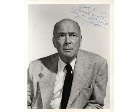 JAGGER DEAN: (1903-1991) American Actor, Academy Award winner. Signed and inscribed 8 x 10 photograph of Jagger in a half len