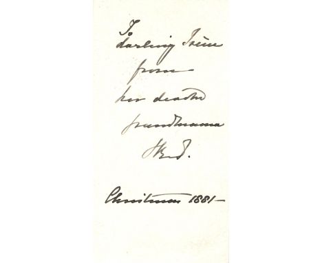 VICTORIA: (1819-1901) Queen of the United Kingdom Great Britain & Ireland 1837-1901. A good vintage signed and inscribed Chri