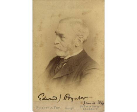 POYNTER EDWARD J.: (1836-1919) English Painter. Vintage signed sepia cabinet photograph of Poynter in a semi-profile head and