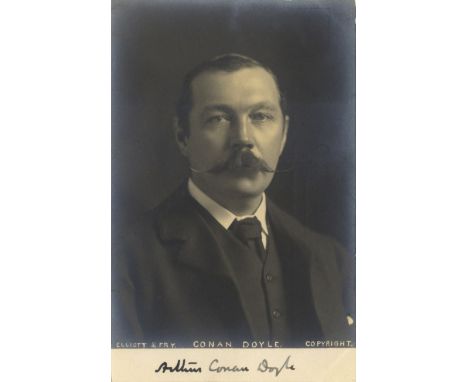DOYLE ARTHUR CONAN: (1859-1930) Scottish Author, creator of Sherlock Holmes. A good vintage signed postcard photograph of Doy