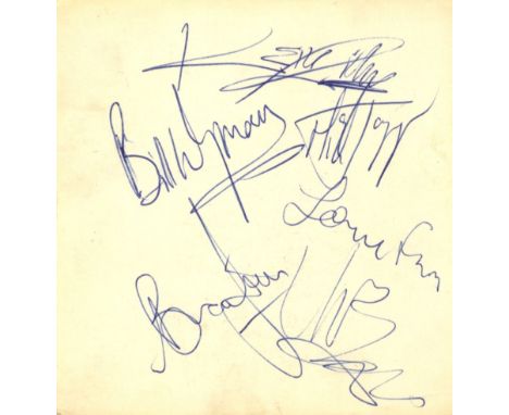 ROLLING STONES THE: A good set of signatures by all five original members of the English Rock band individually, comprising M