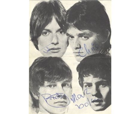 BOLAN MARC: (1947-1977) English Singer with the glam rock band T. Rex. A rare vintage signed 4 x 5.5 photograph by all four m