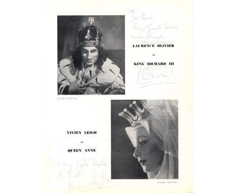 LEIGH & OLIVIER: LEIGH VIVIEN (1913-1967) English Actress & OLIVIER LAURENCE: (1907-1989) English Actor, both Academy Award w