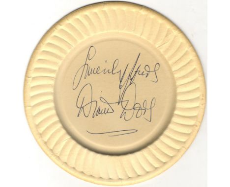 ENTERTAINMENT: An unusual selection of individually signed paper catering plates (7" diameter) by various film stars, comedy 