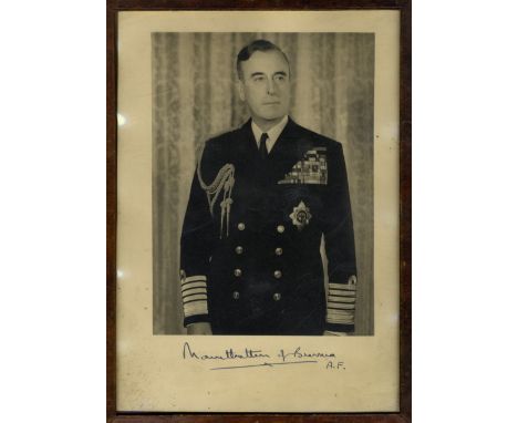MOUNTBATTEN LOUIS: (1900-1979) British Admiral of World War II. Vintage signed 7.5 x 10.5 photograph of Mountbatten standing 