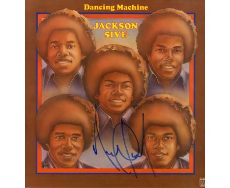JACKSON MICHAEL: (1958-2009) American Pop Singer. Signed album record sleeve for The Jackson 5’s Dancing Machine (1974), sign