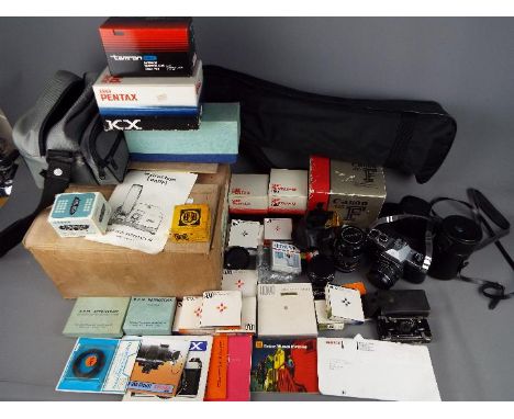 Photography - A Pentax KX camera, additional lenses, tripod, further photographic accessories and a boxed projector. [2]