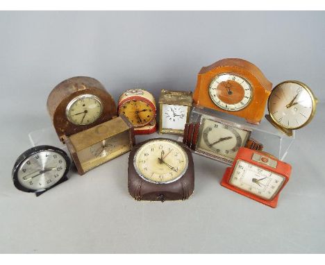 A mixed lot of ten vintage clocks to include a Temco, Smith Sectric, Ingersoll, Beltime, Westclox, Viscount and other