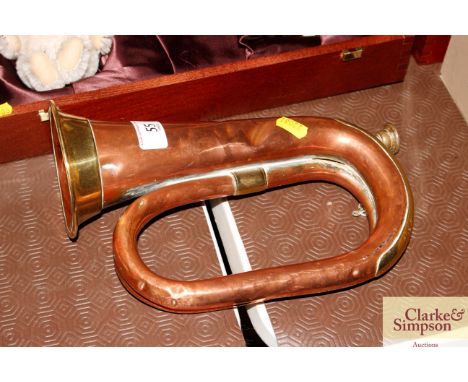 A copper and brass bugle 