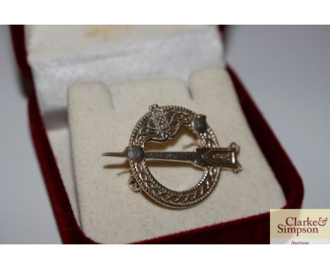A Celtic brooch, makers mark F.N.M.