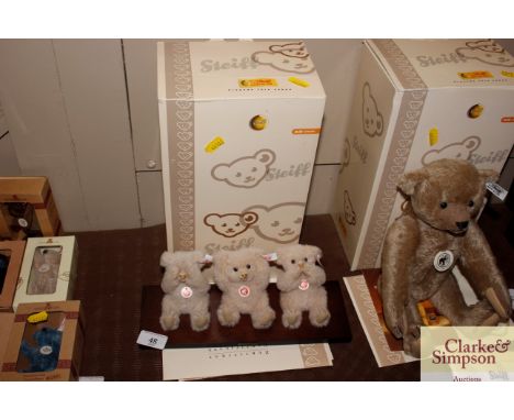 A Steiff "Three Wise Bears" set with box and certificate