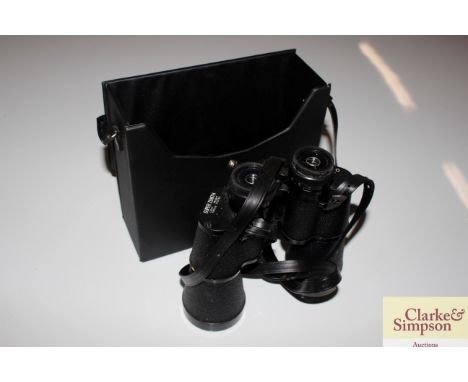 A pair of cased Super Zenith 20x50 binoculars 