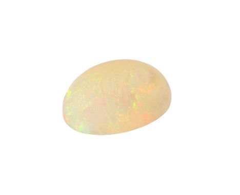 Welo-/Feueropalcabochon von 11,04 ct. Maße: 17,7 x 13,2 x 8,6 mm, mit lebhaftem Farbspiel. Neuwertig. WBW: ca. 30 €/ct. Alle 